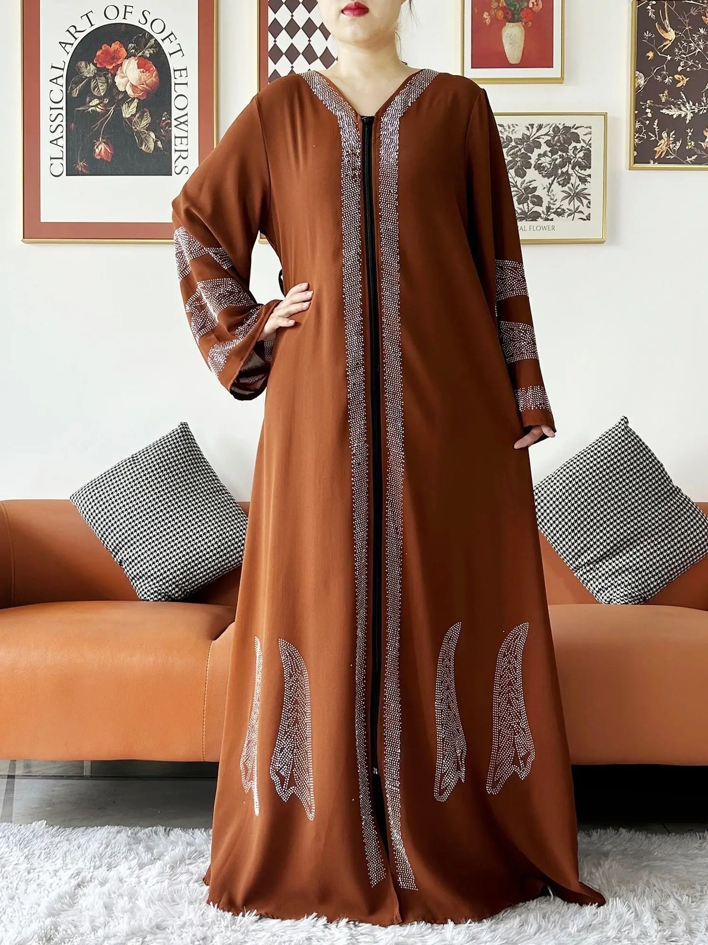 2024 Women Elegant Party Dress Chiffon Open Abaya Muslim Women Dress Islamic Clothing Cardigan Abaya Women Muslim Dress