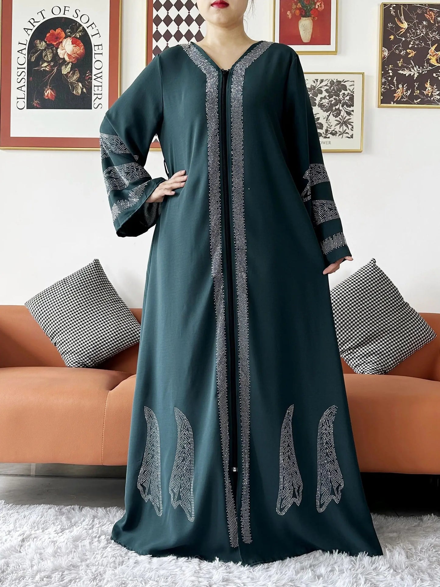 2024 Women Elegant Party Dress Chiffon Open Abaya Muslim Women Dress Islamic Clothing Cardigan Abaya Women Muslim Dress