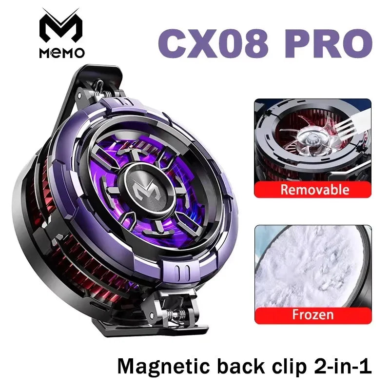 2 IN 1 MEMO CX08 Magnetic Back Clip Universal Mobile Phone Cooler Semiconductor Cooling Fan Freeze Radiator for iOS Android PUBG