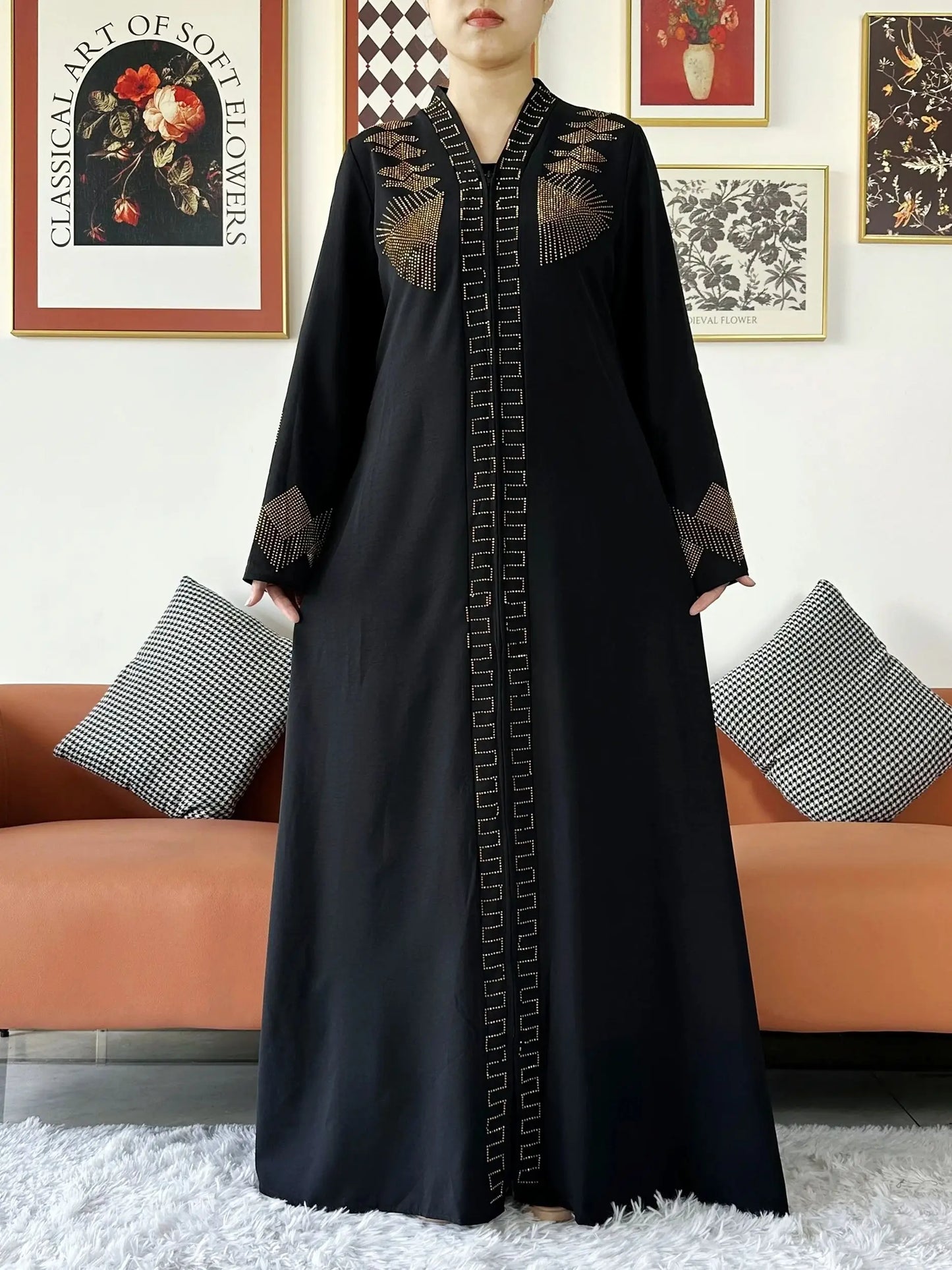 2024 Women Elegant Party Dress Chiffon Open Abaya Muslim Women Dress Islamic Clothing Cardigan Abaya Women Muslim Dress