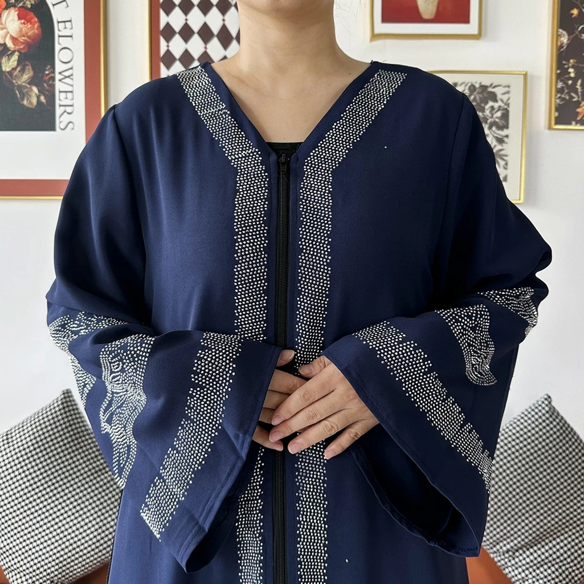 2024 Women Elegant Party Dress Chiffon Open Abaya Muslim Women Dress Islamic Clothing Cardigan Abaya Women Muslim Dress
