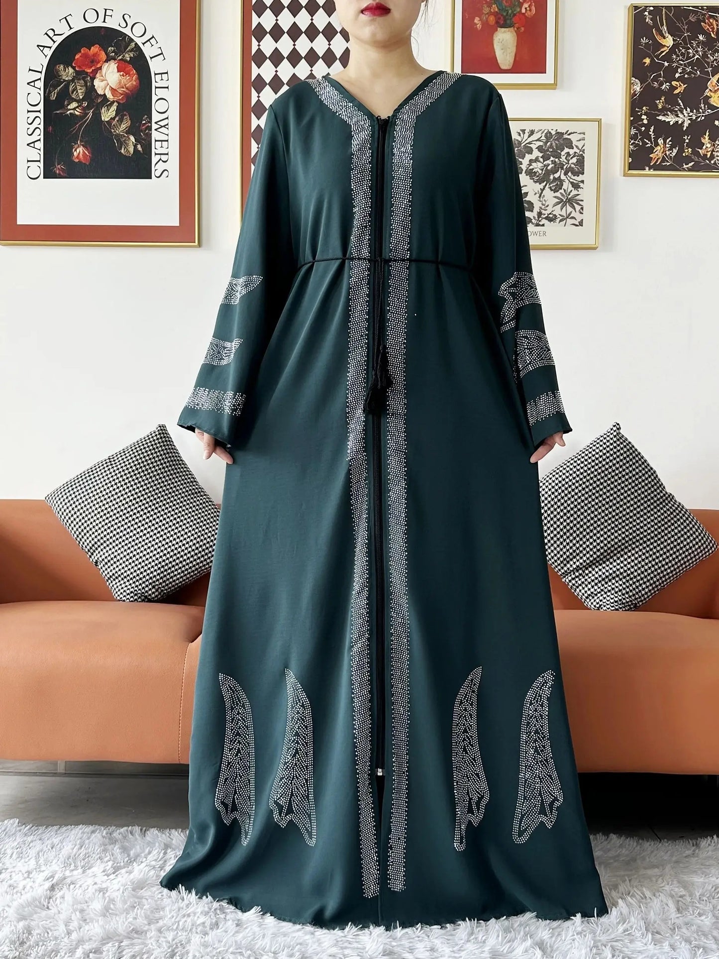 2024 Women Elegant Party Dress Chiffon Open Abaya Muslim Women Dress Islamic Clothing Cardigan Abaya Women Muslim Dress